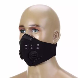 Black face mask with PM 2.5 filter